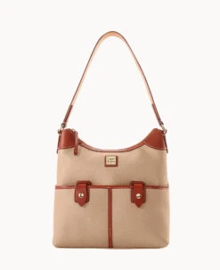 Pebble Grain Zip Hobo Brown Tmoro -Dooney & Bourke B1782G AWTPPATNLING