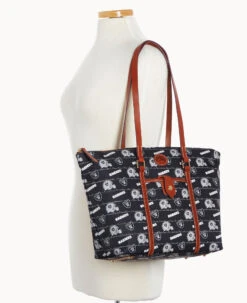 NFL Raiders Large Zip Tote RAIDERS -Dooney & Bourke B1784G N3BLPATNRAID ALT4