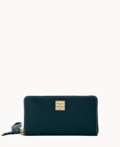 Pebble Grain Large Zip Around Wristlet Crossbody Black -Dooney & Bourke B1792G AWBLPABL