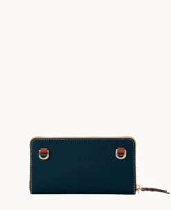 Pebble Grain Large Zip Around Wristlet Crossbody Black -Dooney & Bourke B1792G AWBLPATN ALT3