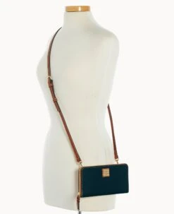 Pebble Grain Large Zip Around Wristlet Crossbody Black -Dooney & Bourke B1792G AWBLPATN ALT4 1