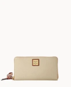 Pebble Grain Large Zip Around Wristlet Crossbody Black -Dooney & Bourke B1792G AWBOPATN