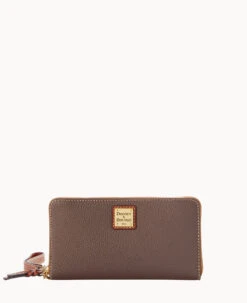 Pebble Grain Large Zip Around Wristlet Crossbody Black -Dooney & Bourke B1792G AWELPATN