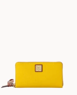 Pebble Grain Large Zip Around Wristlet Crossbody Black -Dooney & Bourke B1792G AWSNPATN