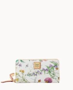 Botanical Collection Large Zip Around Wristlet Crossbody White -Dooney & Bourke B1792G BZWHSVNA 2