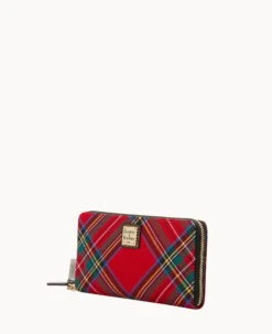 Tartan Large Zip Around Wristlet Crossbody Red -Dooney & Bourke B1792G TTRDPABL ALT1 1