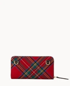 Tartan Large Zip Around Wristlet Crossbody Red -Dooney & Bourke B1792G TTRDPABL ALT3