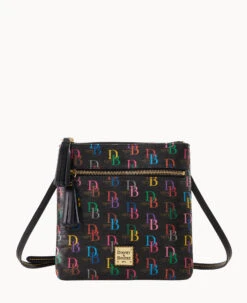 DB75 Multi Double Zip Tassel Crossbody Black -Dooney & Bourke B1795G 5SBLPABL 2