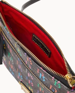 DB75 Multi Double Zip Tassel Crossbody Black -Dooney & Bourke B1795G 5SBLPABL ALT2