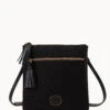 Nylon Double Zip Tassel Crossbody Black Black