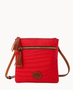 Nylon Double Zip Tassel Crossbody Black Black 25 Nylon Double Zip Tassel Crossbody Black Black -Dooney & Bourke B1795G INRDPATN