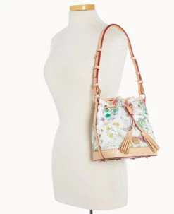 Botanical Collection Small Drawstring White 12 Botanical Collection Small Drawstring White -Dooney & Bourke B1830G BZWHSVNA ALT4