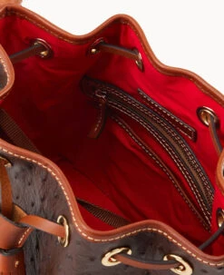 Ostrich Small Drawstring Brown Tmoro 21 Ostrich Small Drawstring Brown Tmoro -Dooney & Bourke B1830G OTBMPAKR ALT2