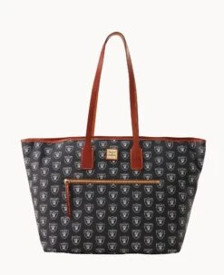NFL Raiders Large Tote RAIDERS -Dooney & Bourke B1855G NJBLPATNRAID 1