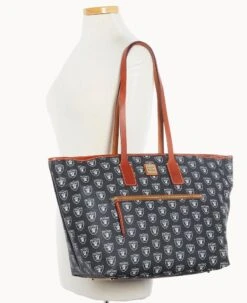 NFL Raiders Large Tote RAIDERS -Dooney & Bourke B1855G NJBLPATNRAID ALT4 1
