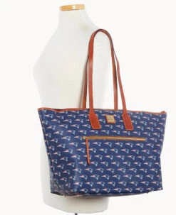 NFL Patriots Large Tote PATRIOTS -Dooney & Bourke B1855G NJNVPATNPATR ALT4