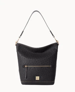Ostrich Hobo Black Black