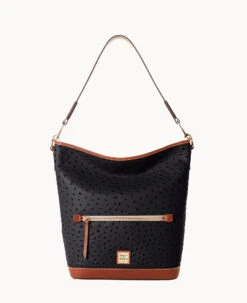 Ostrich Hobo Black Black -Dooney & Bourke B1863G OTBLPAKR