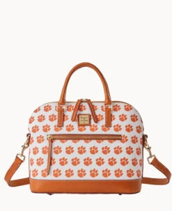 Collegiate Clemson University Domed Zip Satchel CLEMSON