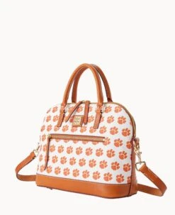 Collegiate Clemson University Domed Zip Satchel CLEMSON -Dooney & Bourke B1914G AAWHPANACLM0 ALT1 1