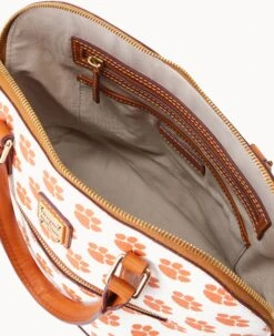 Collegiate Clemson University Domed Zip Satchel CLEMSON -Dooney & Bourke B1914G AAWHPANACLM0 ALT2 1