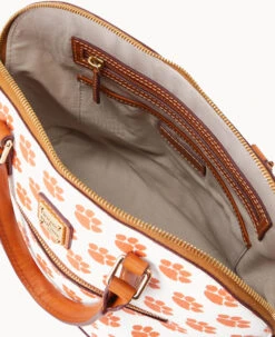Collegiate Clemson University Domed Zip Satchel CLEMSON -Dooney & Bourke B1914G AAWHPANACLM0 ALT2