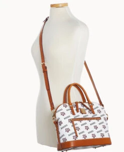 Collegiate Texas Achr(38)M University Domed Zip Satchel TEXAS A&M -Dooney & Bourke B1914G AAWHPANATXAM ALT4