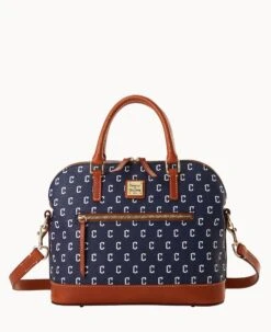 MLB Guardians Domed Zip Satchel Guardians 13 MLB Guardians Domed Zip Satchel Guardians -Dooney & Bourke B1914G MJNVPATNGUAR 1
