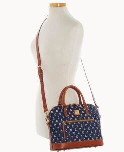MLB Guardians Domed Zip Satchel Guardians 16 MLB Guardians Domed Zip Satchel Guardians -Dooney & Bourke B1914G MJNVPATNGUAR ALT4 1