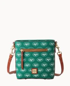 NFL Jets Small Zip Crossbody JETS 13 NFL Jets Small Zip Crossbody JETS -Dooney & Bourke B1915G NJGRPATNJETS 1