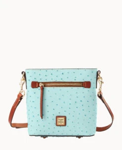 Ostrich Small Zip Crossbody Light Aqua -Dooney & Bourke B1915G OT9PPATN 2