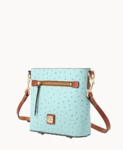 Ostrich Small Zip Crossbody Light Aqua -Dooney & Bourke B1915G OT9PPATN ALT1