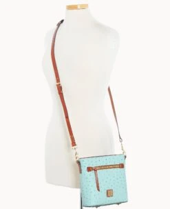 Ostrich Small Zip Crossbody Light Aqua -Dooney & Bourke B1915G OT9PPATN ALT4 1