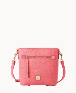 Saffiano Small Zip Crossbody Bubble Gum
