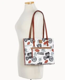 NFL Raiders Shopper RAIDERS -Dooney & Bourke B1924G QWMWPATNRAID ALT4 1