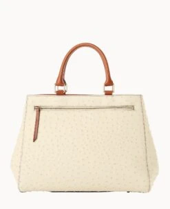 Ostrich Zip Satchel Bone -Dooney & Bourke B1930G OTBOPAKR ALT3 1