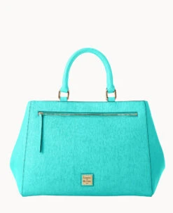 Saffiano Zip Satchel Mint