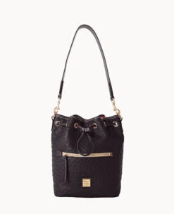 Ostrich Drawstring Black 30 Ostrich Drawstring Black -Dooney & Bourke B1935G OTBLPABL 2