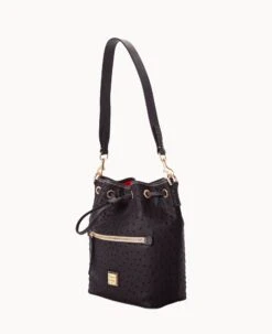 Ostrich Drawstring Black 27 Ostrich Drawstring Black -Dooney & Bourke B1935G OTBLPABL ALT1 1