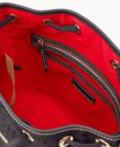 Ostrich Drawstring Black 28 Ostrich Drawstring Black -Dooney & Bourke B1935G OTBLPABL ALT2 1