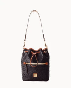 Ostrich Drawstring Black 32 Ostrich Drawstring Black -Dooney & Bourke B1935G OTBLPAKR