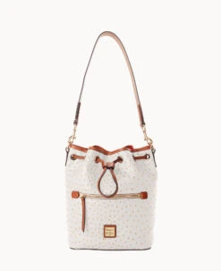 Ostrich Drawstring Black 34 Ostrich Drawstring Black -Dooney & Bourke B1935G OTBOPAKR