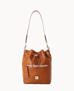 Ostrich Drawstring Black 35 Ostrich Drawstring Black -Dooney & Bourke B1935G OTCAPAKR