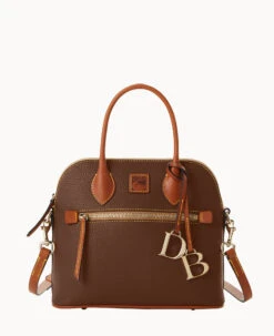 Pebble Grain Domed Satchel Slate 39 Pebble Grain Domed Satchel Slate -Dooney & Bourke B1954G 9PBFPAKR
