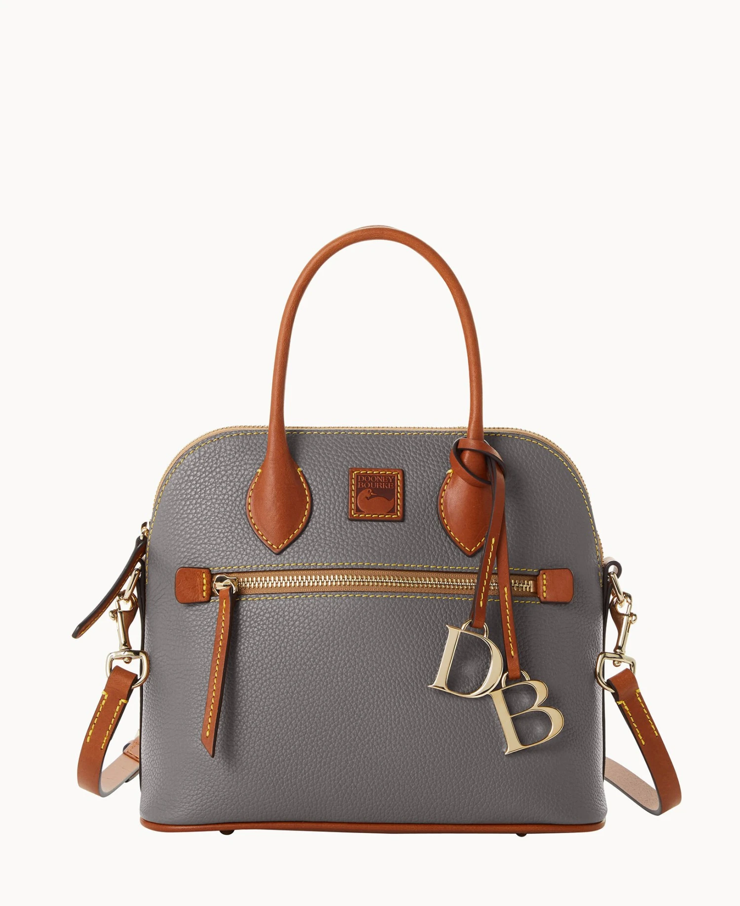 Pebble Grain Domed Satchel Slate 5 Pebble Grain Domed Satchel Slate - Image 5