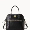 Saffiano Domed Satchel Black