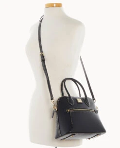 Saffiano Domed Satchel Black -Dooney & Bourke B1954G SIBLSIBL ALT4