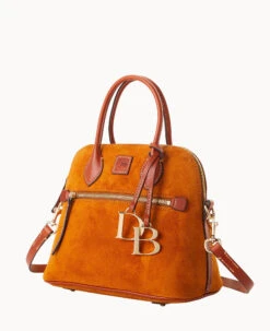 Suede Domed Satchel Honey 20 Suede Domed Satchel Honey -Dooney & Bourke B1954G SUHNPATN ALT1