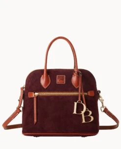 Suede Domed Satchel Honey 35 Suede Domed Satchel Honey -Dooney & Bourke B1954G SUWNPATN