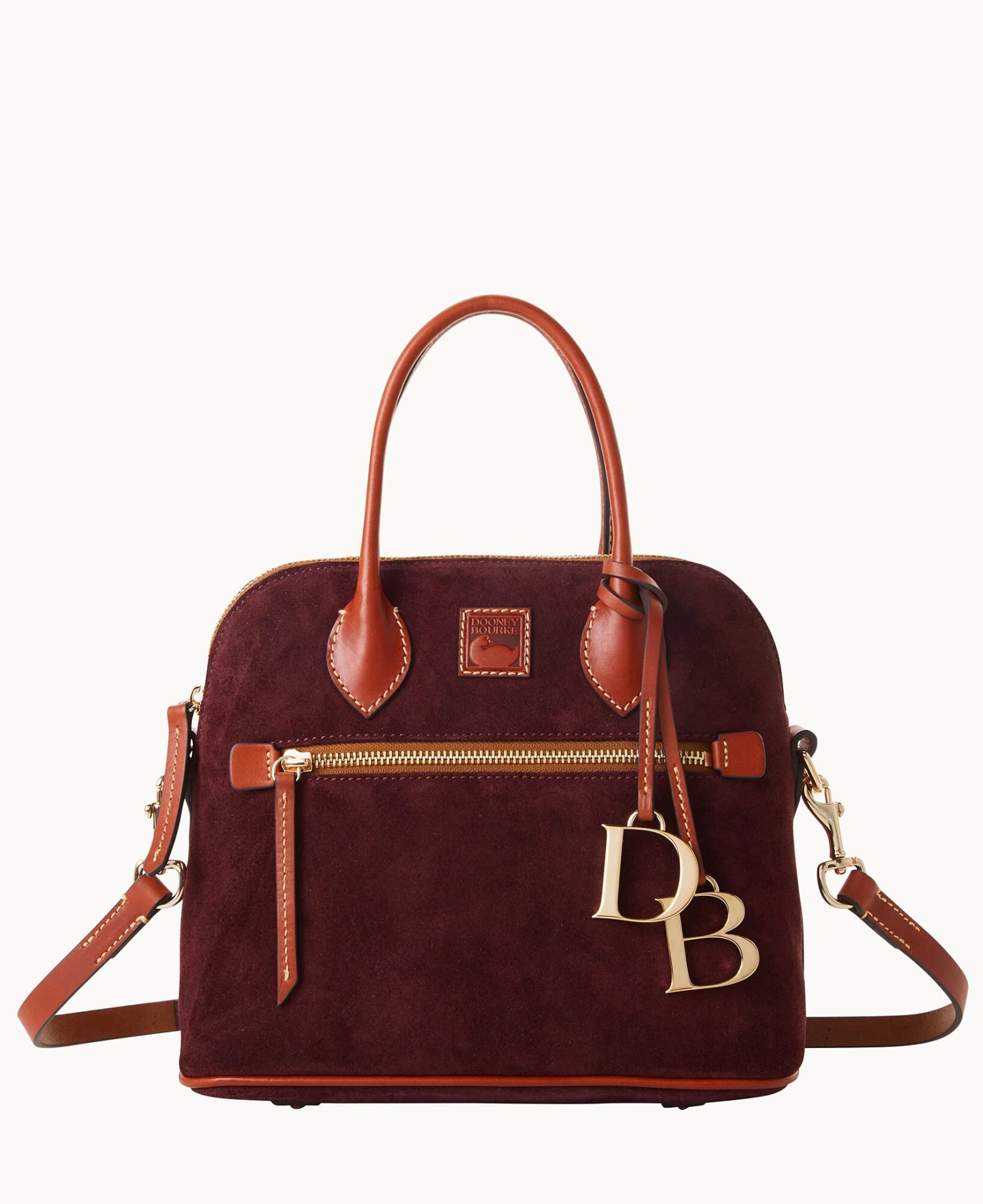 Suede Domed Satchel Honey 18 Suede Domed Satchel Honey - Image 18